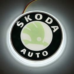 Светящийся логотип SKODA FABIA,светящаяся эмблема SKODA FABIA,светящийся логотип на авто SKODA FABIA,светящийся логотип на автомобиль SKODA FABIA,подсветка логотипа SKODA FABIA,2D,3D,4D,5D,6D