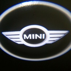 Штатная подсветка дверей Mini Cooper с логотипом,штатная подсветка двери с проекцией логотипа Mini Cooper,штатная подсветка автомобиля с логотипом Mini Cooper,проекция логотипа автомобиля Mini Cooper штатная,Подсветка логотипа в двери автомобиля Mini Coop
