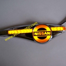 светодиодный поворотник на nissan,светодиодный поворотник для nissan,светодиодный поворотник с логотипом nissan, светодиодный поворотник с эмблемой nissan,led поворотник nissan,светодиодный LED повторитель поворота для автомобиля nissanоротник с логотипом