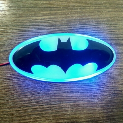 Светящийся логотип Batman,светящаяся эмблема Batman,светящийся логотип на авто Batman,светящийся логотип на автомобиль Batman,подсветка логотипа Batman
