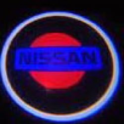 Подсветка логотипа в двери NISSAN,подсветка дверей с логотипом NISSAN,Штатная подсветка NISSAN,подсветка дверей с логотипом авто NISSAN,светодиодная подсветка логотипа NISSAN в двери,Лазерные проекторы NISSAN в двери,Лазерная подсветка NISSAN