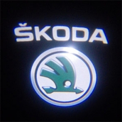 Подсветка логотипа в двери SKODA Superb,подсветка дверей с логотипом SKODA,Штатная подсветка SKODA,подсветка дверей с логотипом авто SKODA,светодиодная подсветка логотипа SKODA в двери,Лазерные проекторы SKODA в двери,Лазерная подсветка SKODA