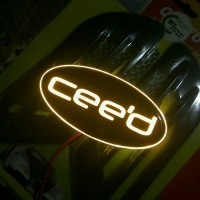 Светящийся логотип KIA CEED,светящаяся эмблема KIA CEED,светящийся логотип на авто KIA CEED,светящийся логотип на автомобиль KIA CEED,подсветка логотипа KIA CEED,2D,3D,4D,5D,6D