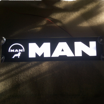 светящаяся табличка для грузовика MAN,светящийся логотип для грузовика МАН,светящаяся эмблема MAN,табличка МАН,картина MAN,логотип на стекло МАН,светящаяся картина MAN