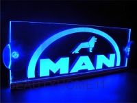 Светящаяся табличка MAN 3D гравировка